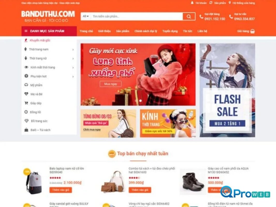 Mẫu website thương mại điện tử thiết kế chuẩn SEO tại Bắc Ninh